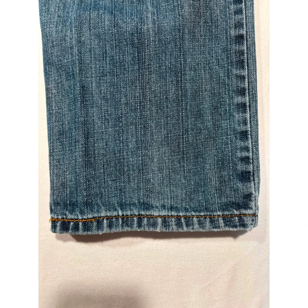 Levis 505 Regular Fit Jeans Mens W32 L32 Medium Wash Distressed Straight Leg